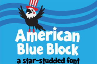 American Blue Block: Bold, Star-Studded Sans Serif